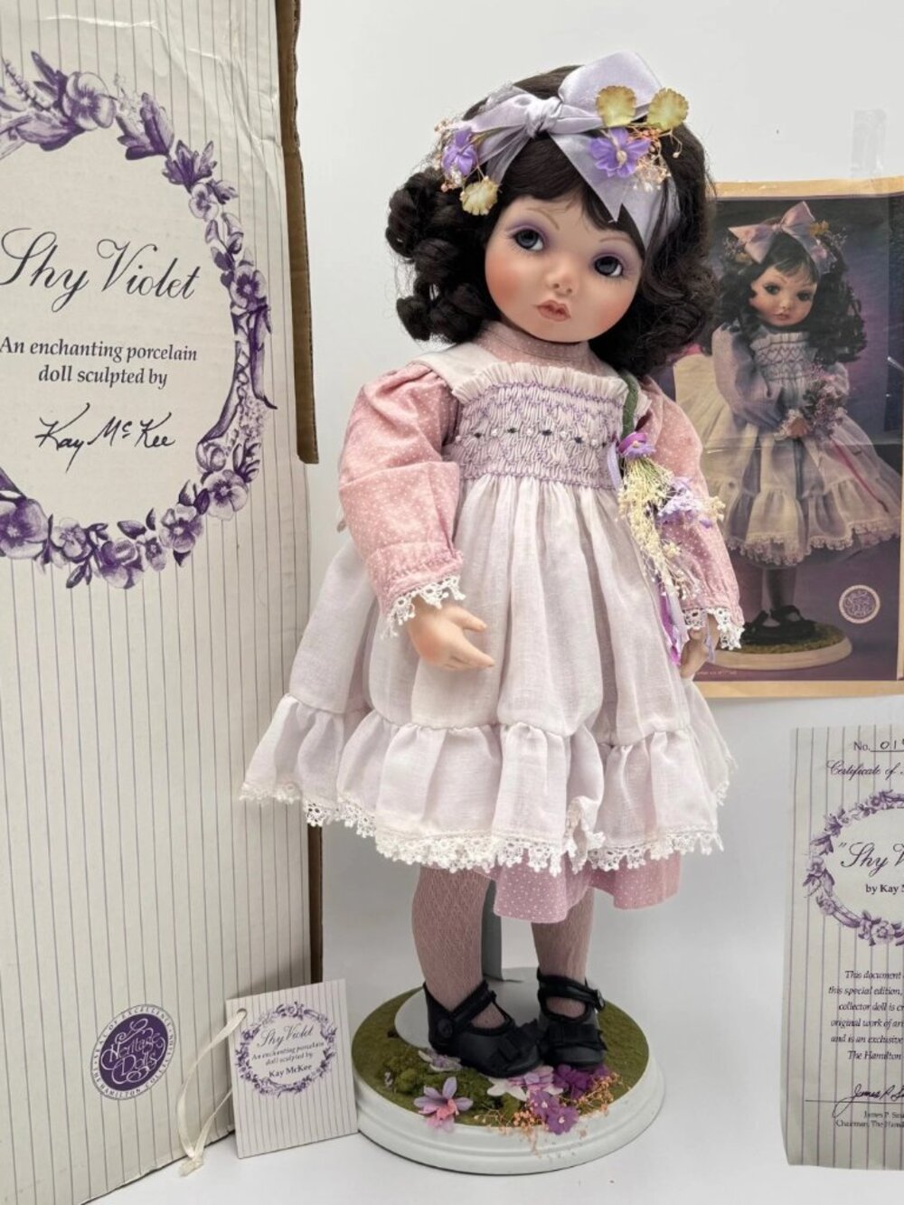 Vintage Kay McKee Shy Violet Porcelain Doll Hamilton Collection